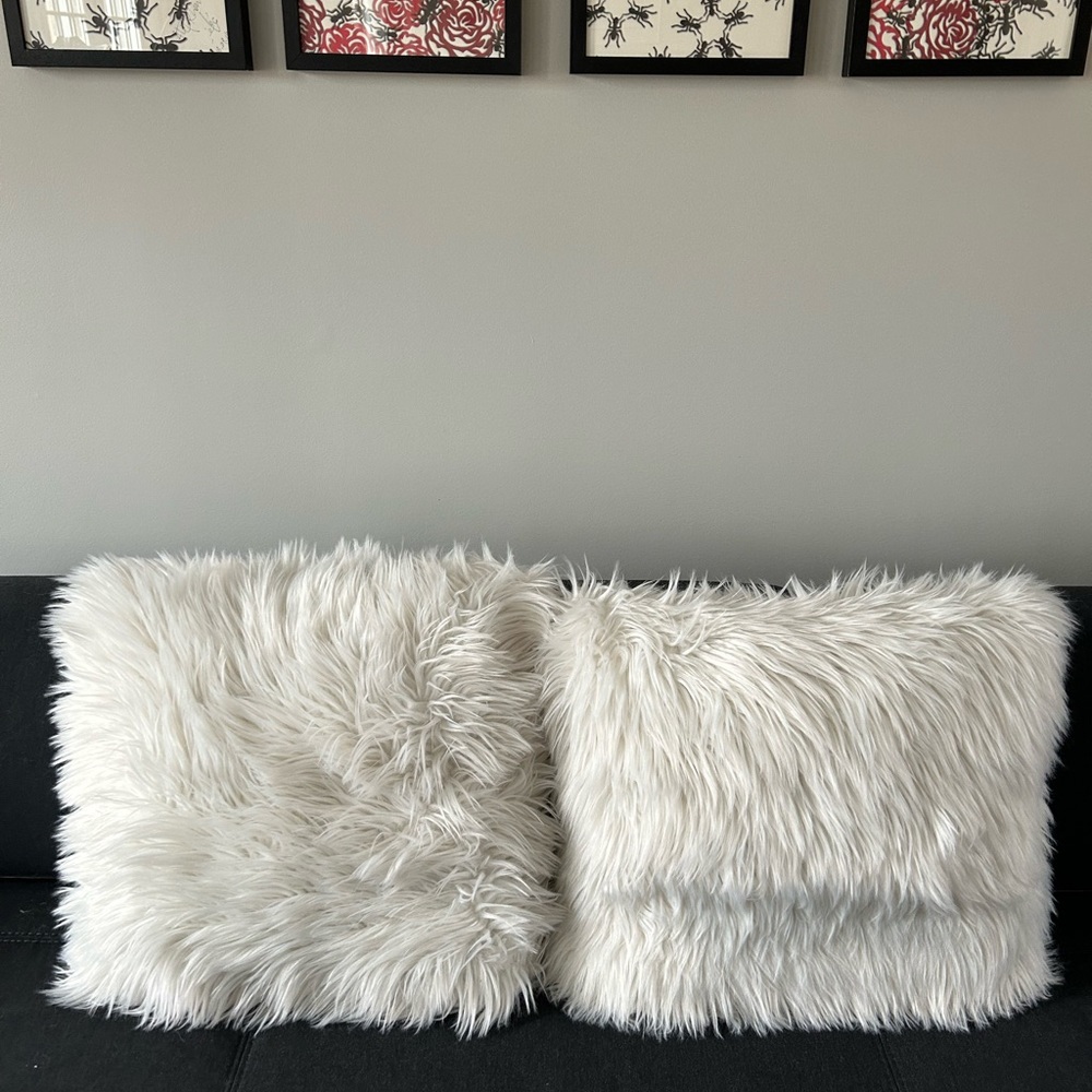 Fluffy White Throw Pillows